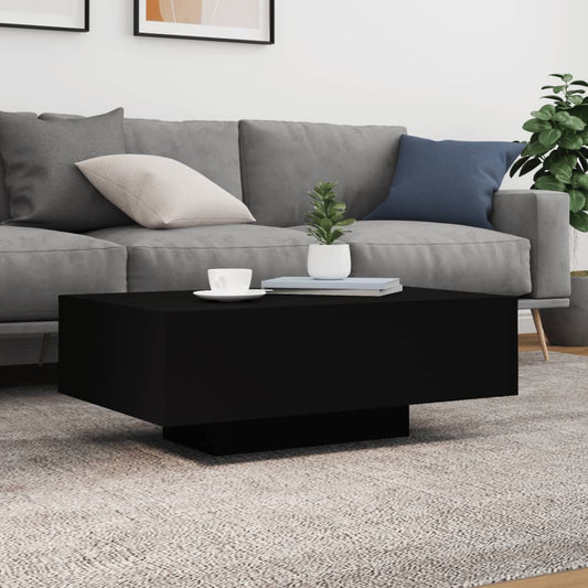Sofabord med LED-lys svart 85x55x31 cm