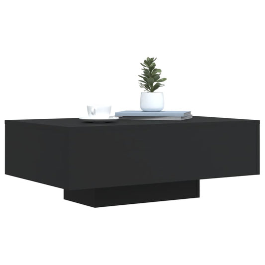 Sofabord med LED-lys svart 85x55x31 cm