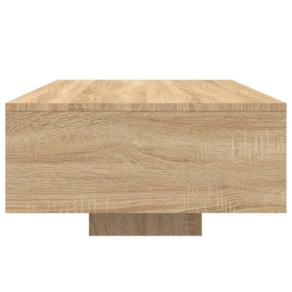 Salongbord med LED-lys sonoma eik 85x55x31 cm