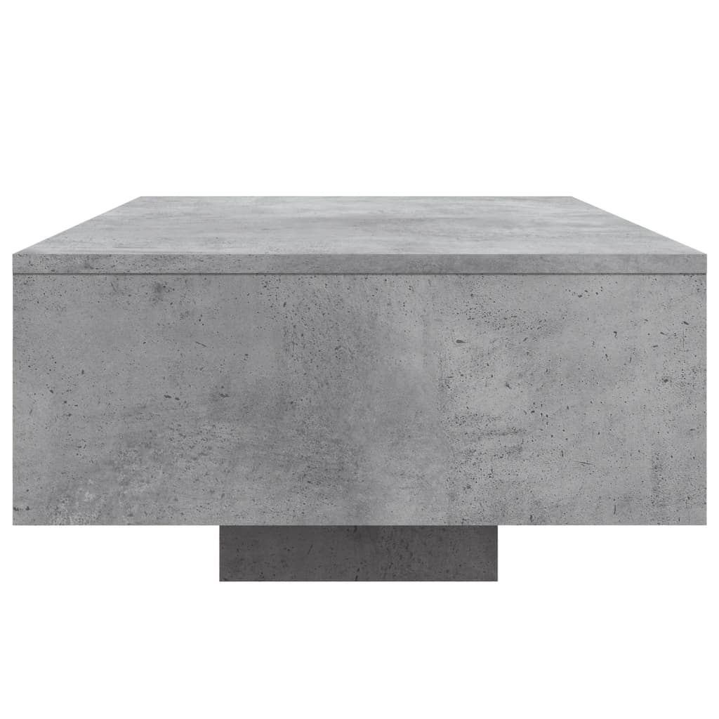 Salongbord med LED-lys betonggrå 85x55x31 cm