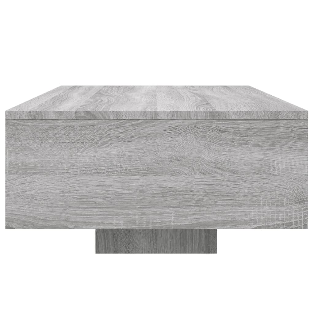 Salongbord med LED-lys grå sonoma 85x55x31 cm