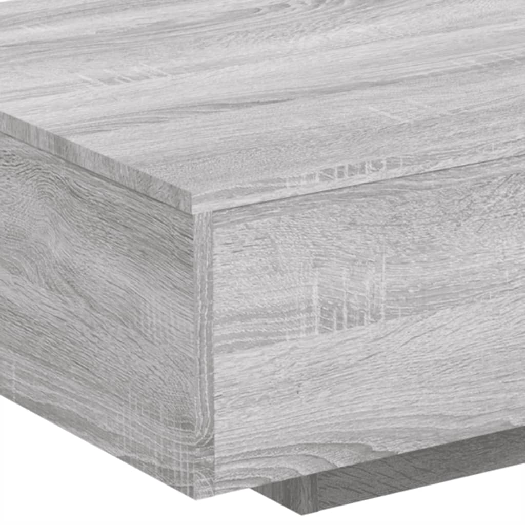 Salongbord med LED-lys grå sonoma 85x55x31 cm
