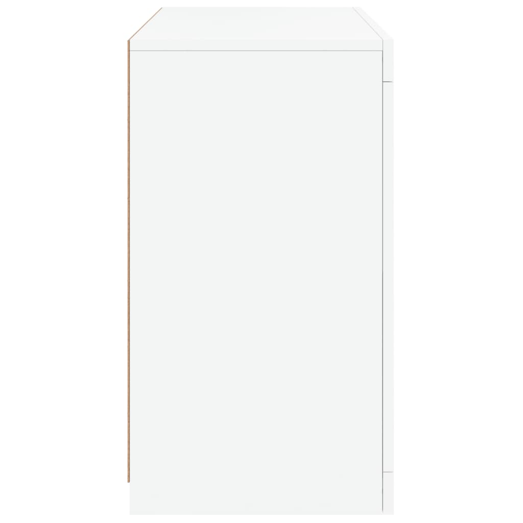 Skjenk med LED-lys hvit 60,5x37x67 cm