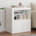 Skjenk med LED-lys hvit 60,5x37x67 cm