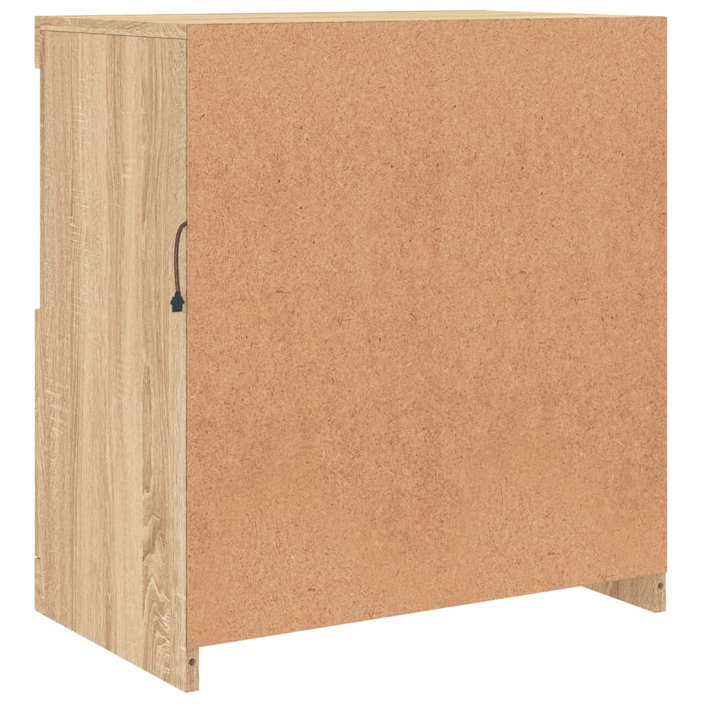Skjenk med LED-lys sonoma eik 60,5x37x67 cm vidaXL