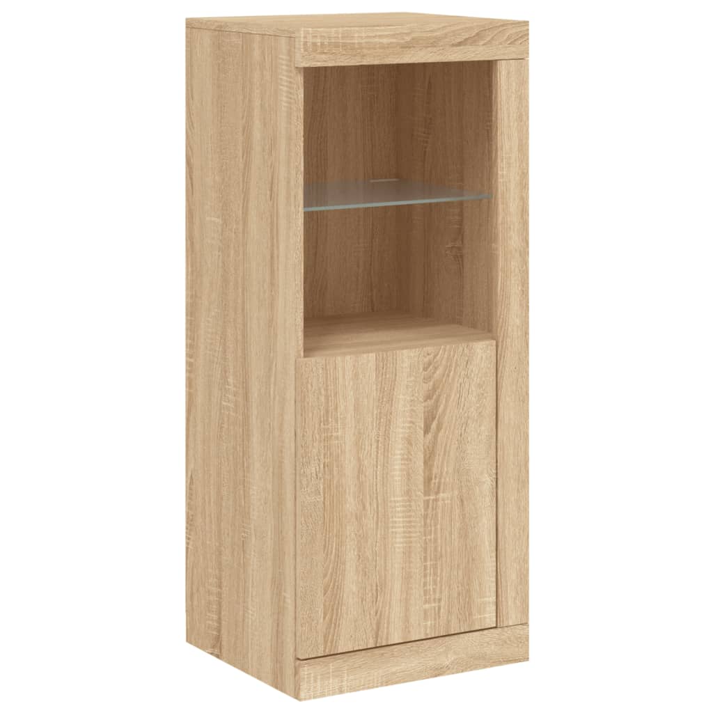 Skjenk med LED-lys sonoma eik 41x37x100 cm