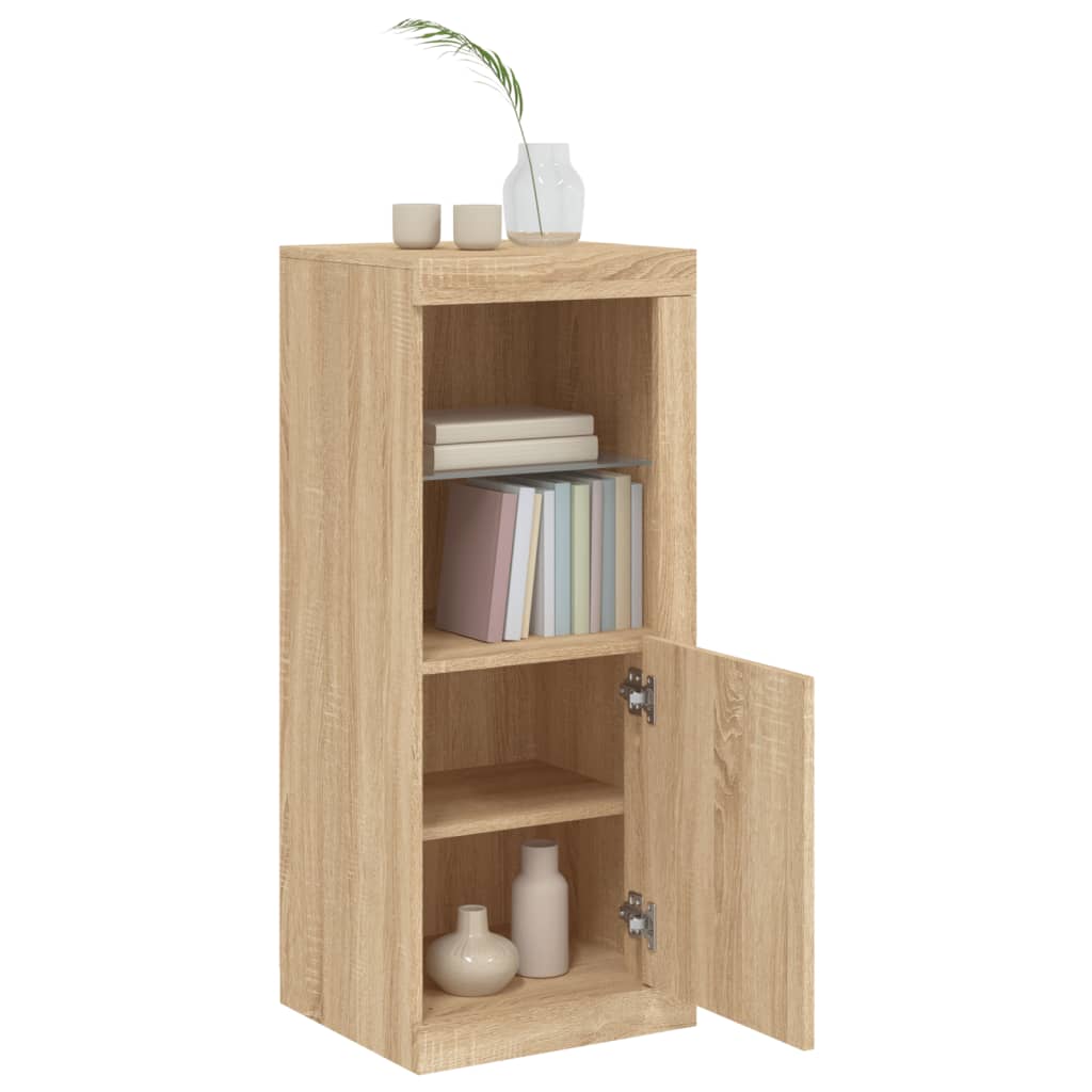 Skjenk med LED-lys sonoma eik 41x37x100 cm