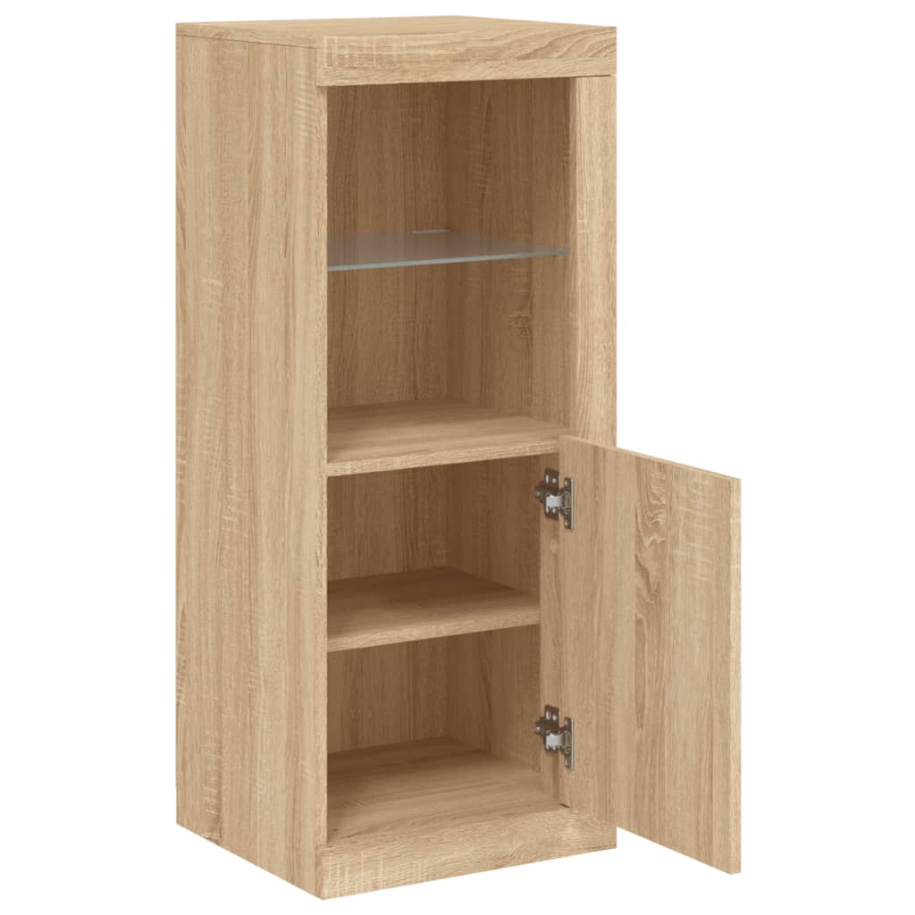 Skjenk med LED-lys sonoma eik 41x37x100 cm