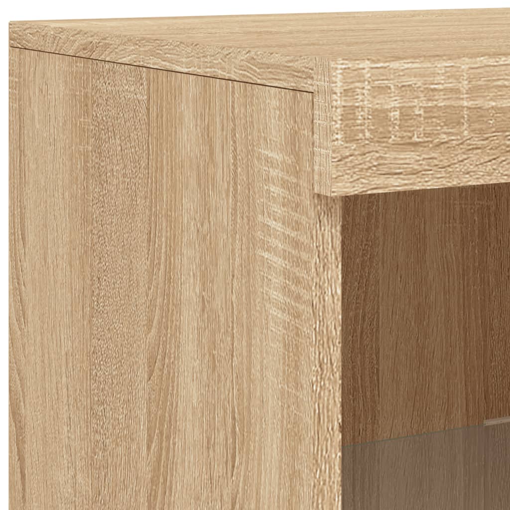 Skjenk med LED-lys sonoma eik 41x37x100 cm