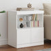 Skjenk med LED-lys hvit 60x37x67 cm