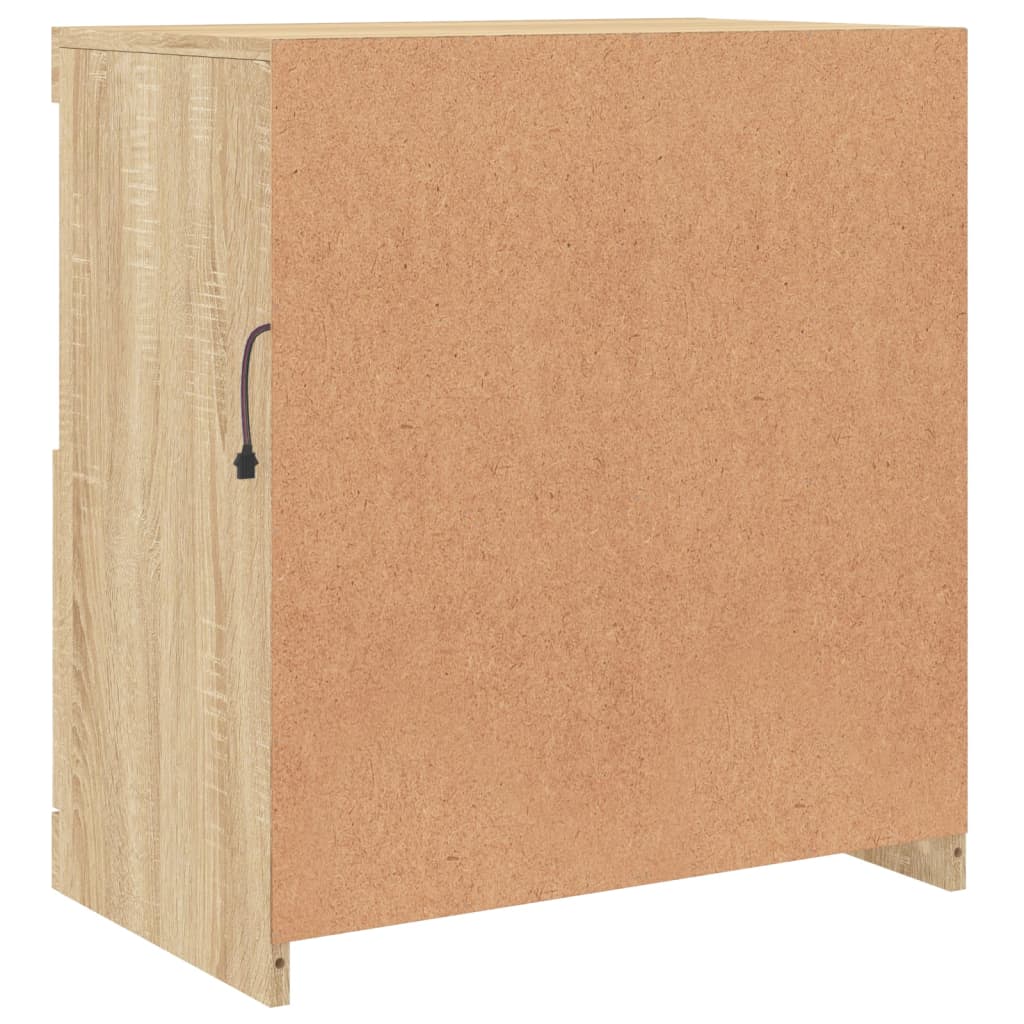Skjenk med LED-lys sonoma eik 60x37x67 cm