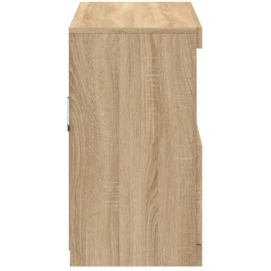 Skjenk med LED-lys sonoma eik 81x37x67 cm
