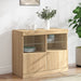 Skjenk med LED-lys sonoma eik 81x37x67 cm