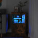 Skjenk med LED-lys røkt eik 41x37x67 cm