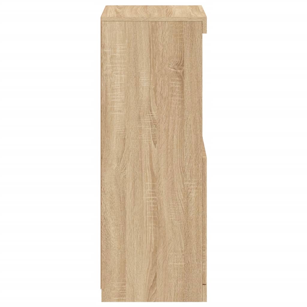 Skjenk med LED-lys sonoma eik 41x37x100 cm