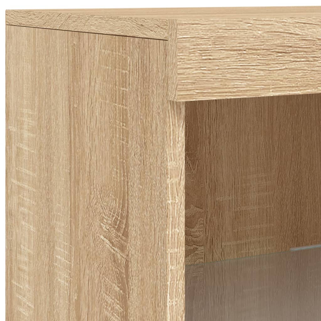 Skjenk med LED-lys sonoma eik 41x37x100 cm