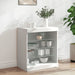 Skjenk med LED-lys hvit 60,5x37x67 cm