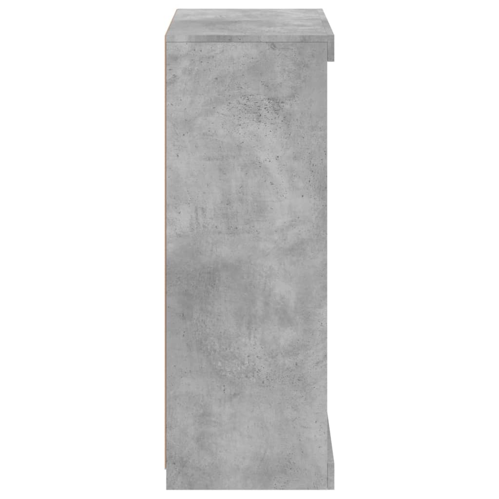 Skjenk med LED-lys betonggrå 60,5x37x100 cm