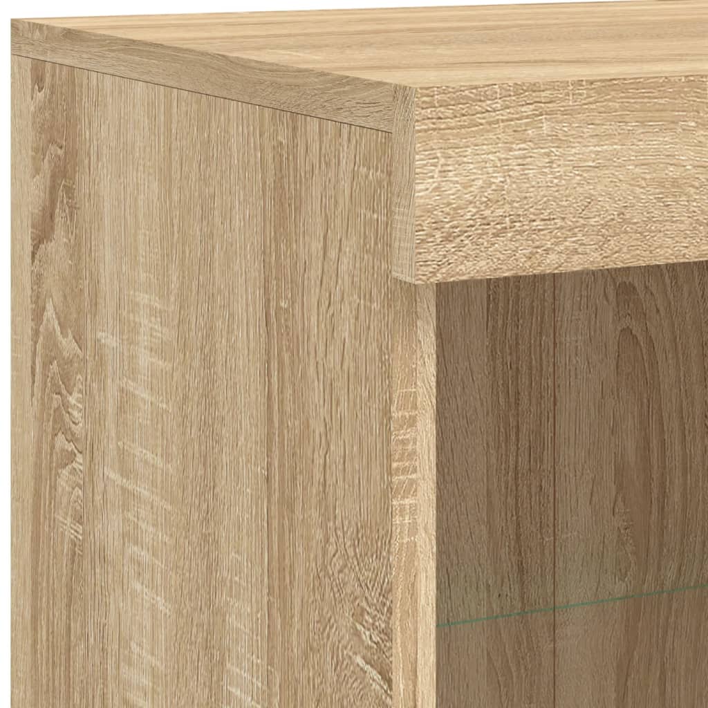 Skjenk med LED-lys sonoma eik 81x37x100 cm