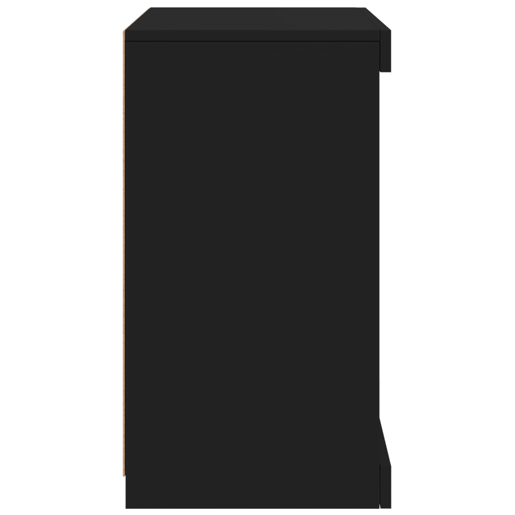 Skjenk med LED-lys svart 41x37x67 cm