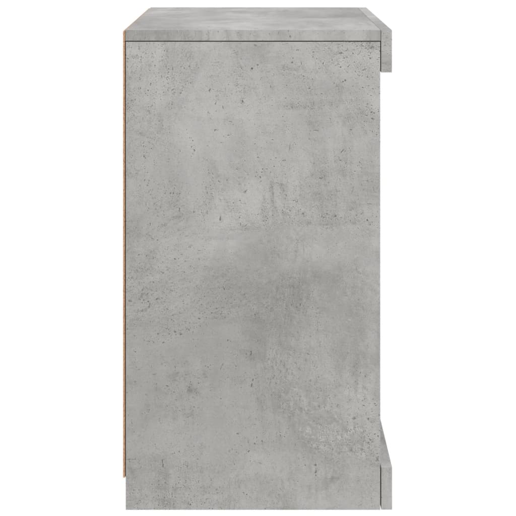 Skjenk med LED-lys betonggrå 41x37x67 cm