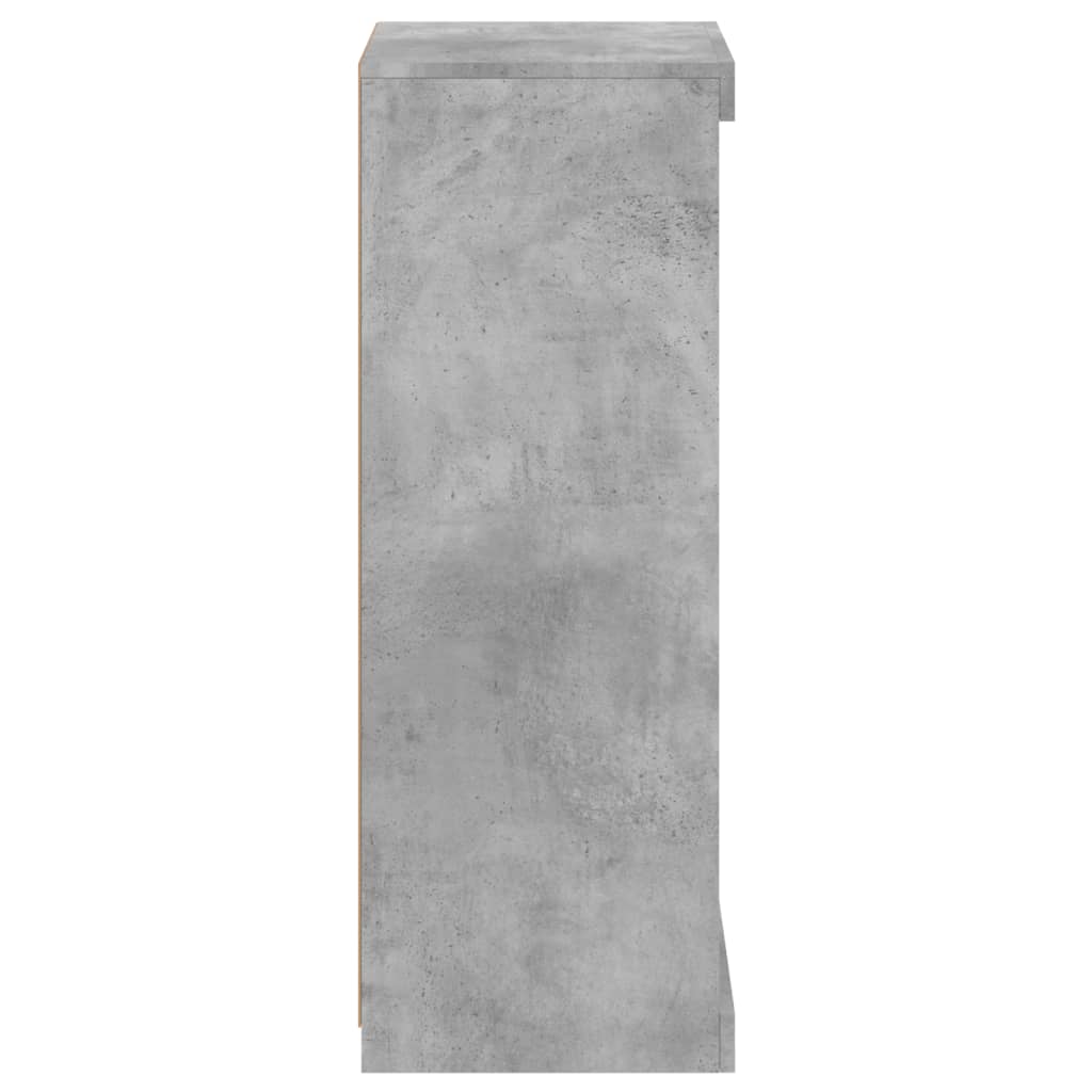 Skjenk med LED-lys betonggrå 41x37x100 cm