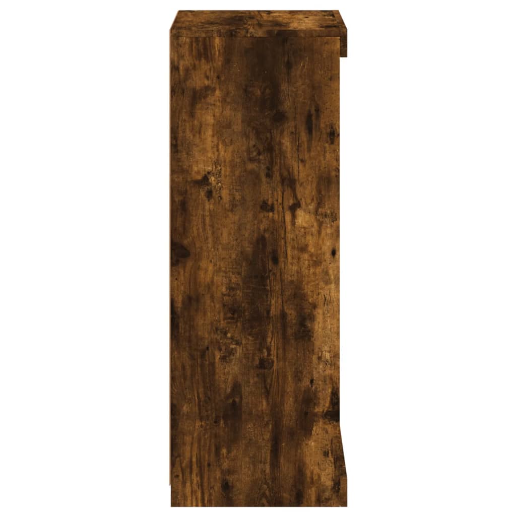 Skjenk med LED-lys røkt eik 41x37x100 cm