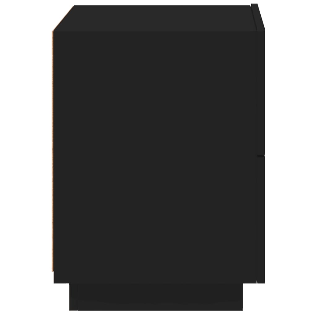 Nattbord med LED svart konstruert tre