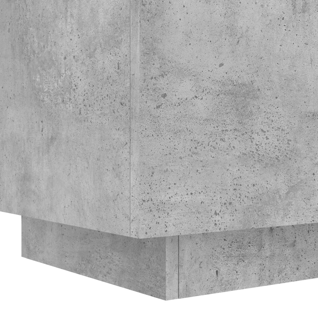 Nattbord med LED betonggrå konstruert tre