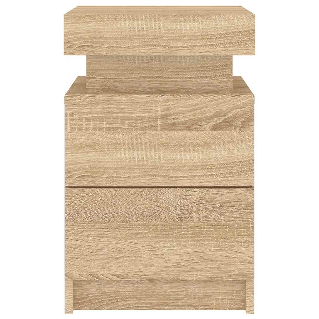 Nattbord med LED sonoma eik 35x39x55 cm