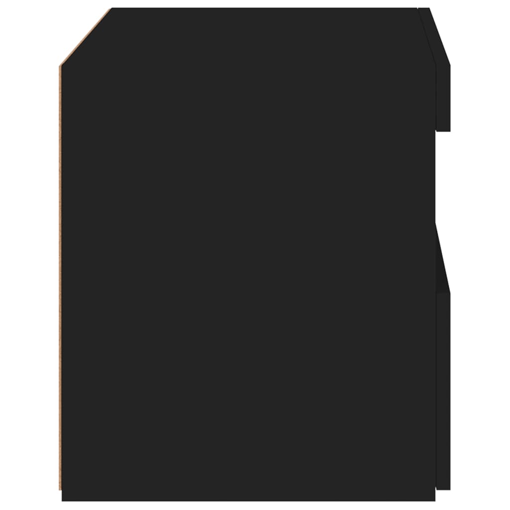 Nattbord med LED svart 50x40x45 cm