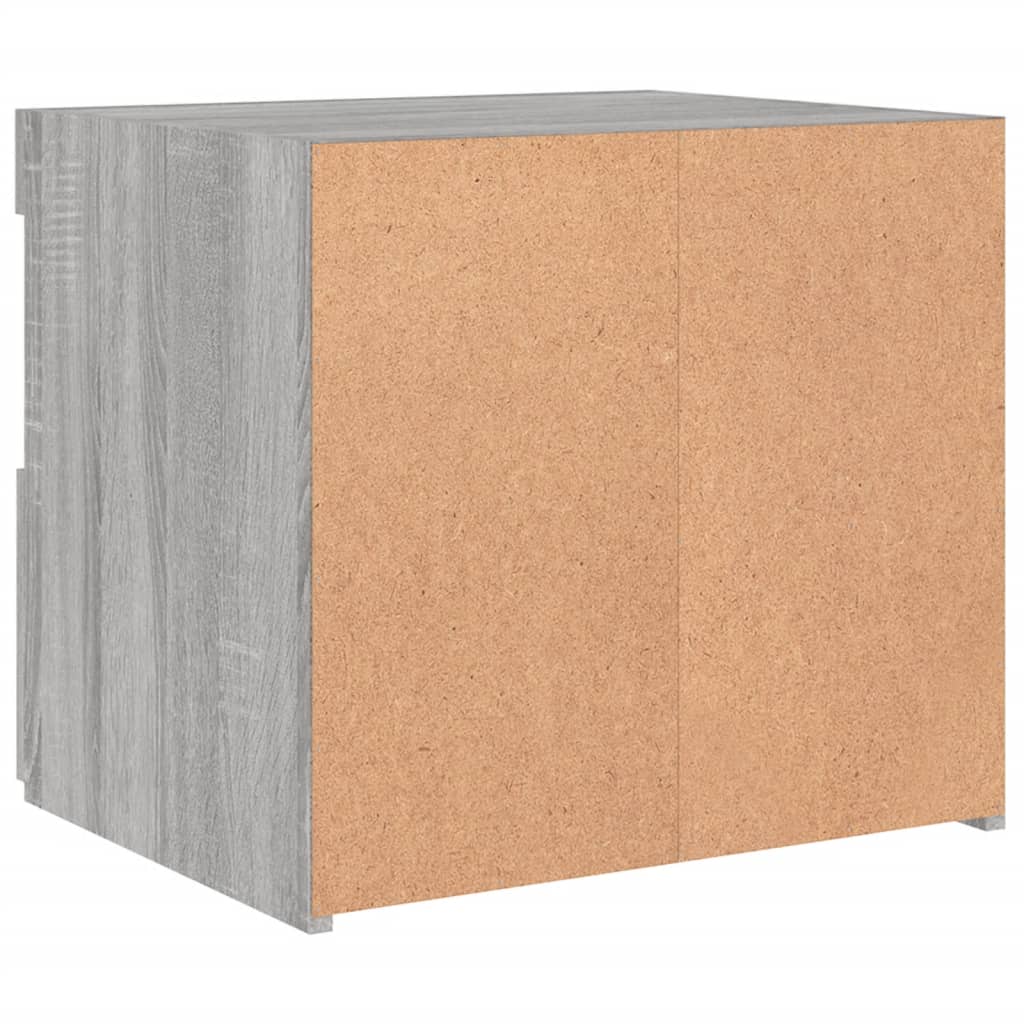 Nattbord med LED grå sonoma 50x40x45 cm