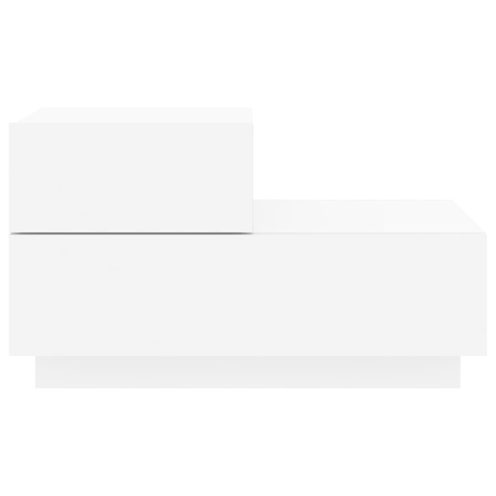 Nattbord med LED hvit 70x36x40,5 cm