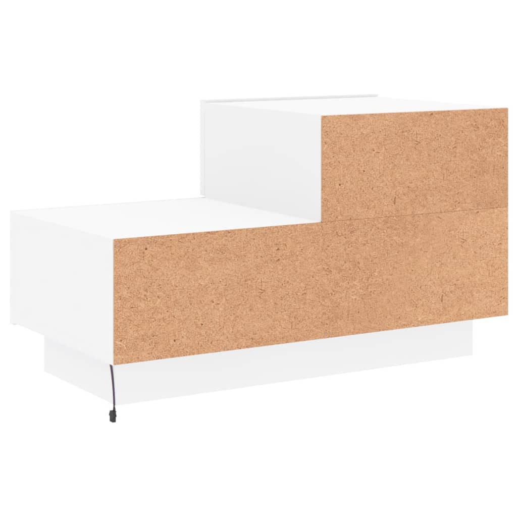 Nattbord med LED hvit 70x36x40,5 cm