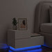 Nattbord med LED hvit 70x36x40,5 cm