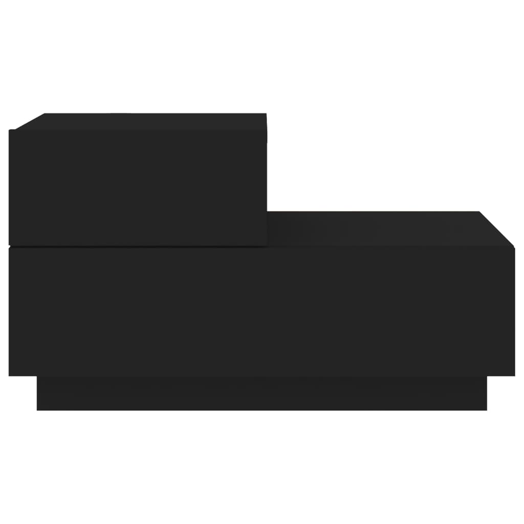 Nattbord med LED svart 70x36x40,5 cm