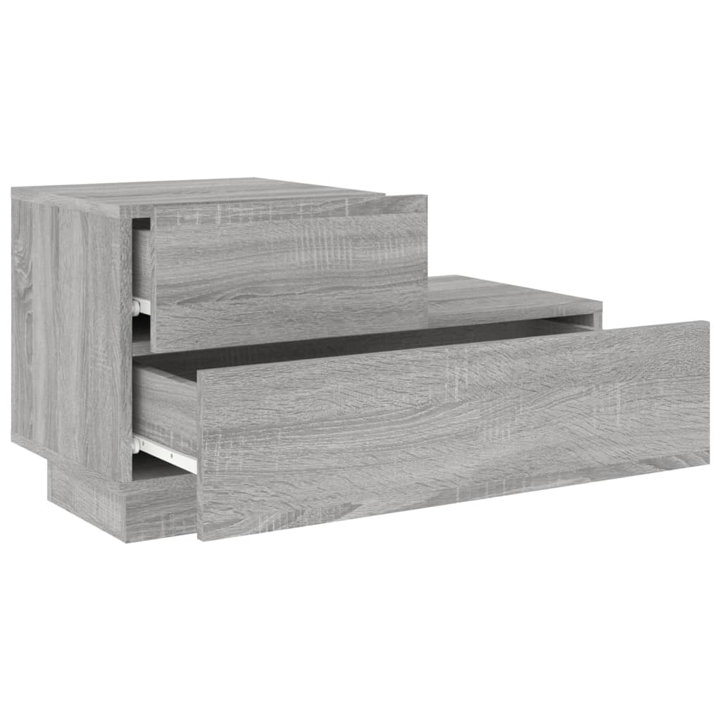 Nattbord med LED grå sonoma 70x36x40,5 cm