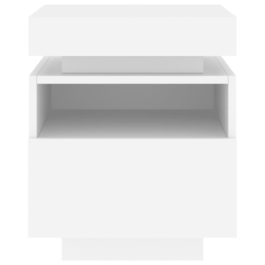 Nattbord med LED hvit 40x39x48,5 cm