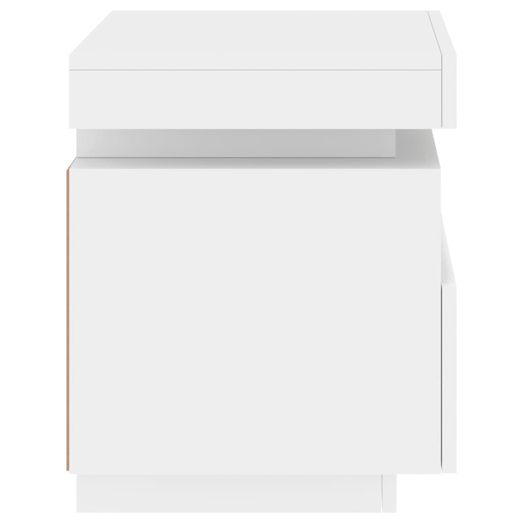 Nattbord med LED hvit 40x39x48,5 cm
