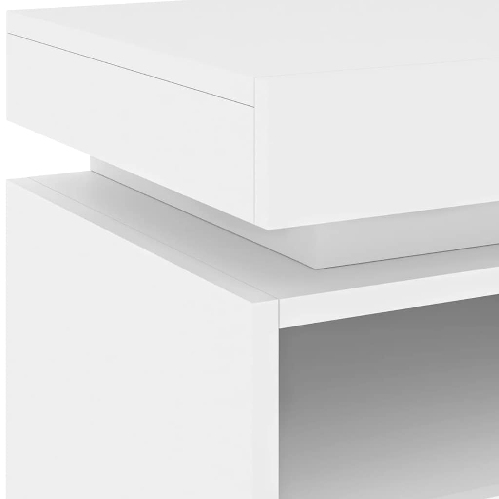 Nattbord med LED 2 stk hvit 40x39x48,5 cm