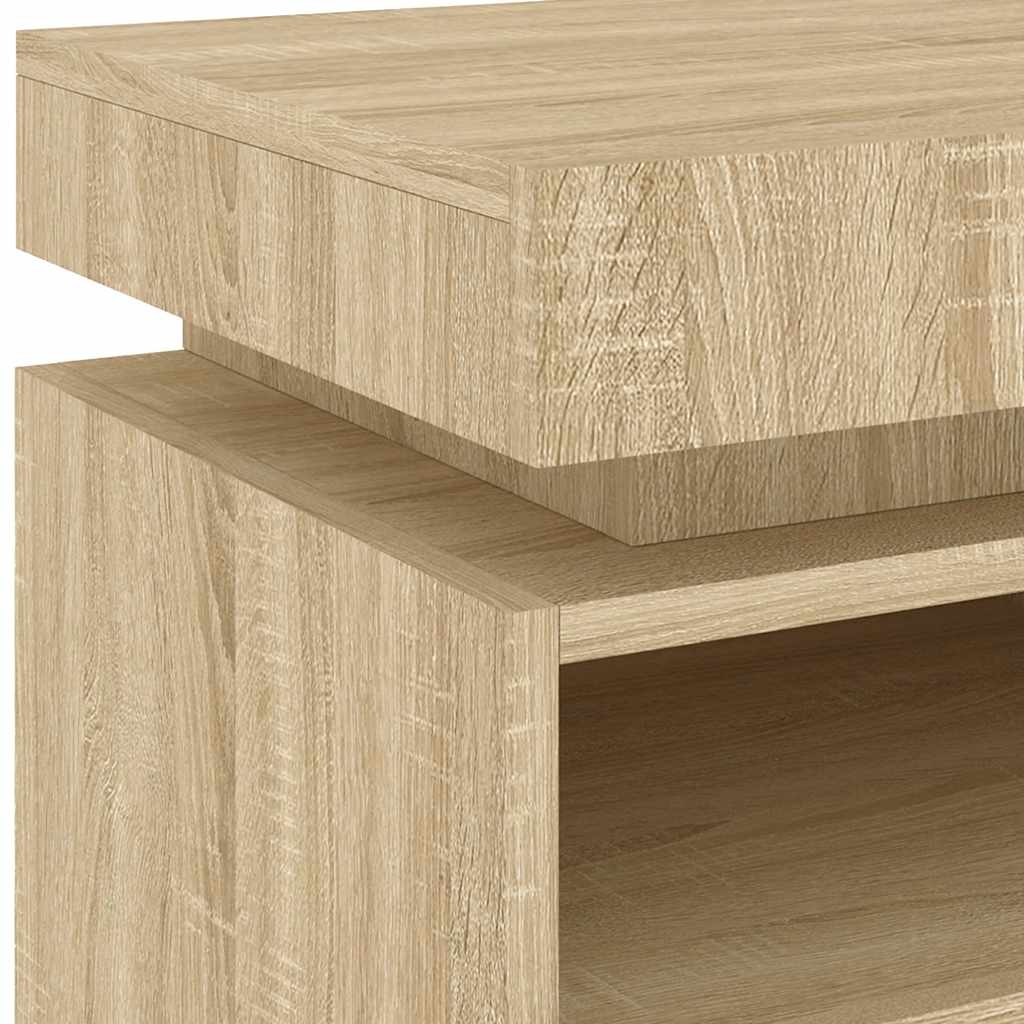 Nattbord med LED sonoma eik 40x39x48,5 cm