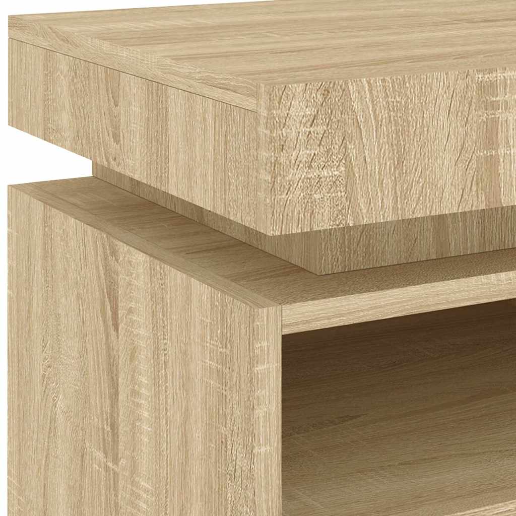 Nattbord med LED 2 stk sonoma eik 40x39x48,5 cm