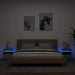 Nattbord med LED 2 stk betonggrå 40x39x48,5 cm