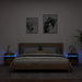Nattbord med LED 2 stk røkt eik 40x39x48,5 cm