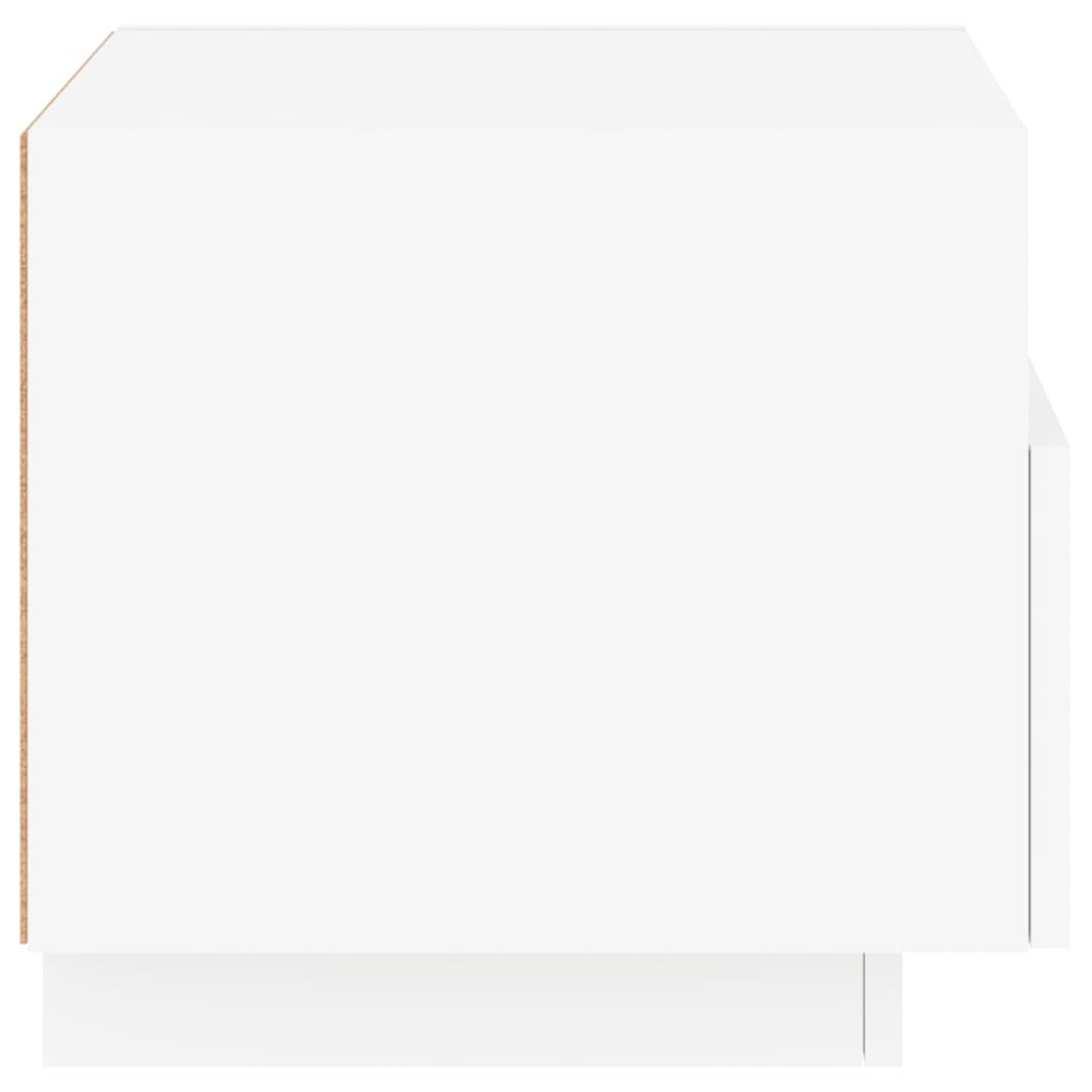 Nattbord med LED hvit 40x39x37 cm