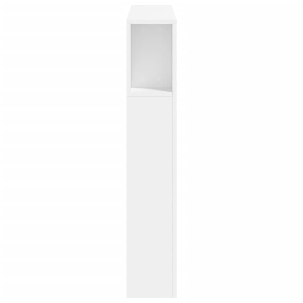 Sengegavl med LED hvit 100x18,5x103,5 cm konstruert tre