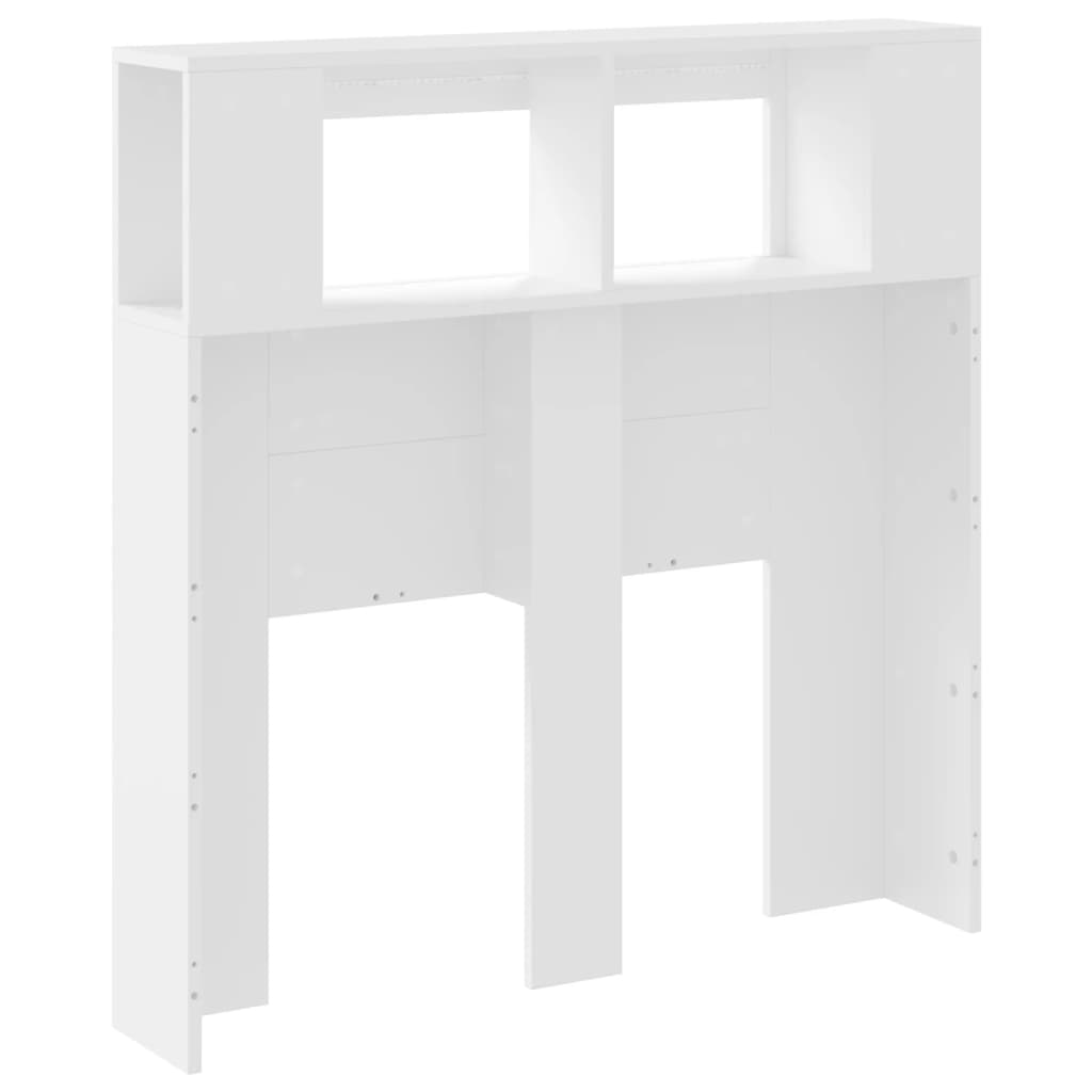 Sengegavl med LED hvit 100x18,5x103,5 cm konstruert tre