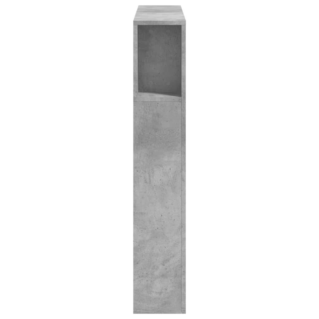 Sengegavl med LED betonggrå 100x18,5x103,5 cm konstruert tre