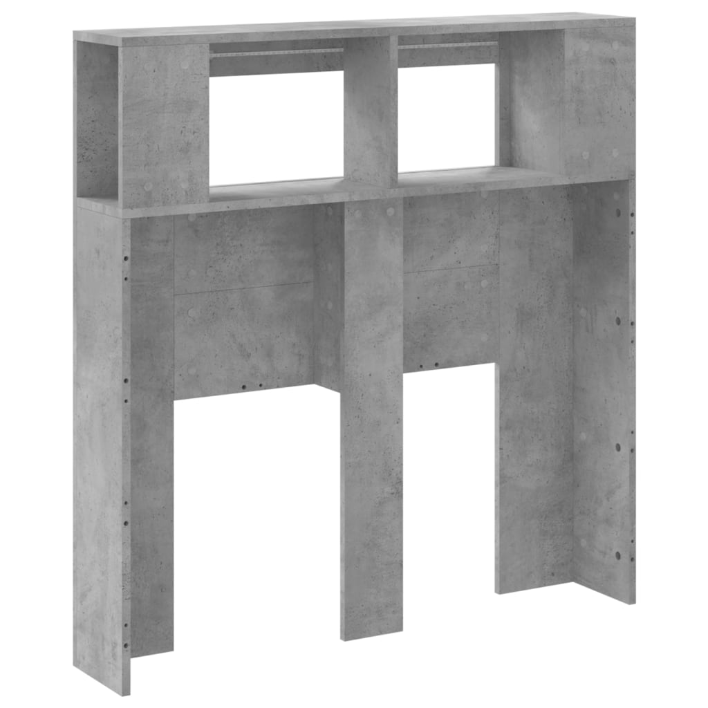 Sengegavl med LED betonggrå 100x18,5x103,5 cm konstruert tre