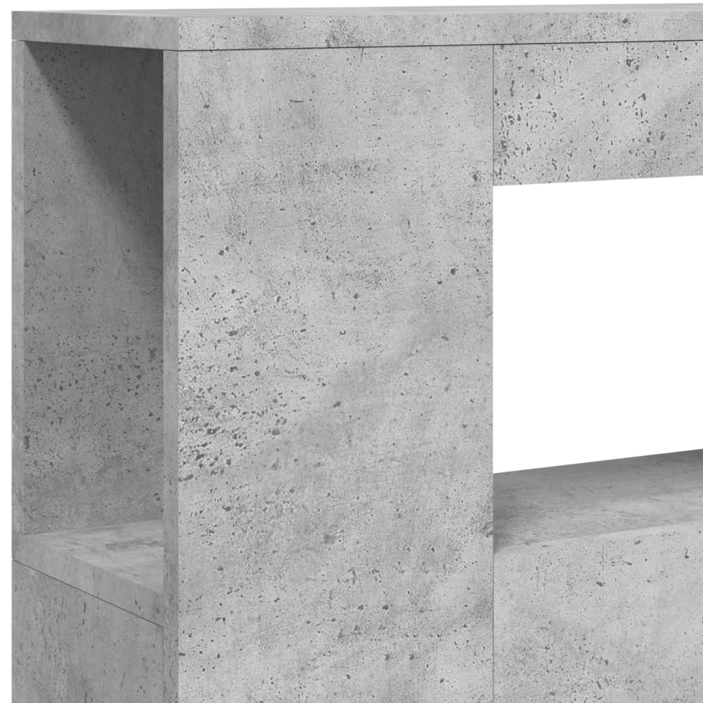 Sengegavl med LED betonggrå 100x18,5x103,5 cm konstruert tre